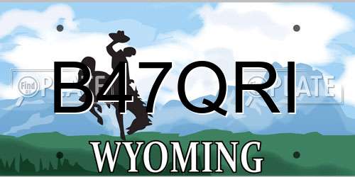 B47QRI Wyoming License Plate