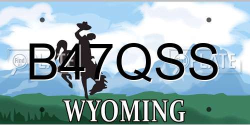 B47QSS Wyoming License Plate