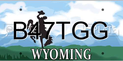 B47TGG Wyoming License Plate