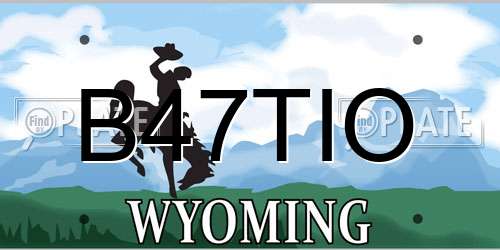 B47TIO Wyoming License Plate