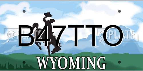 B47TTO Wyoming License Plate