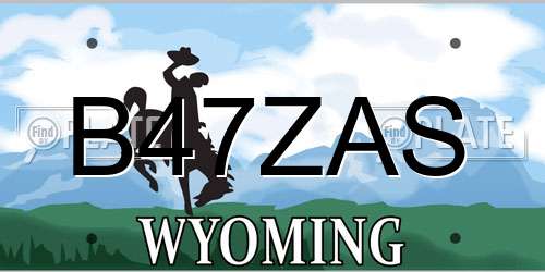 B47ZAS Wyoming License Plate