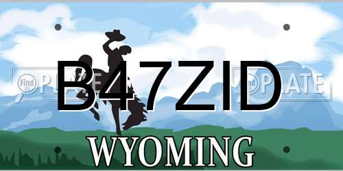 B47ZID Wyoming License Plate