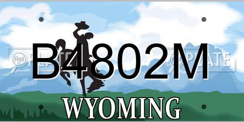 B4802M Wyoming License Plate