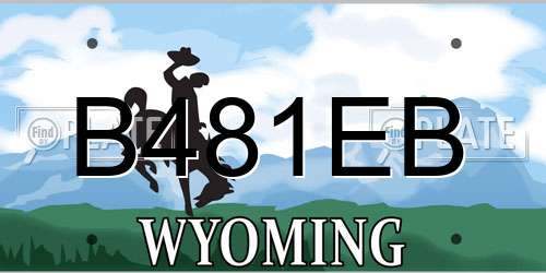 B481EB Wyoming License Plate
