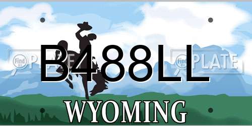 B488LL Wyoming License Plate