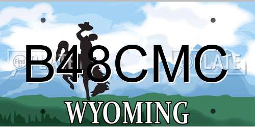 B48CMC Wyoming License Plate