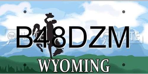 B48DZM Wyoming License Plate