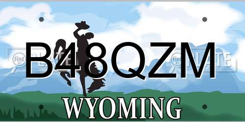 B48QZM Wyoming License Plate