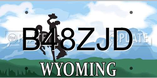 B48ZJD Wyoming License Plate