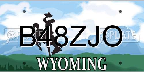 B48ZJO Wyoming License Plate