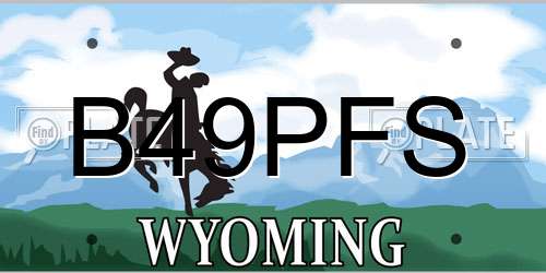 B49PFS Wyoming License Plate
