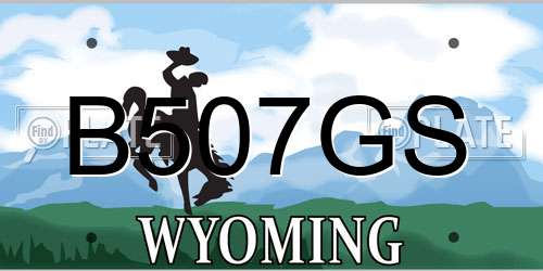 B507GS Wyoming License Plate