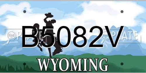 B5082V Wyoming License Plate