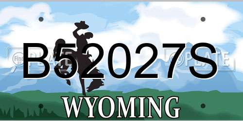B52027S Wyoming License Plate