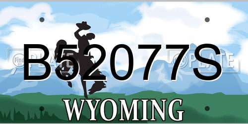 B52077S Wyoming License Plate