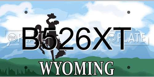 B526XT Wyoming License Plate