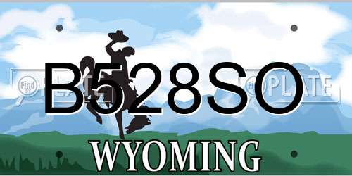 B528SO Wyoming License Plate