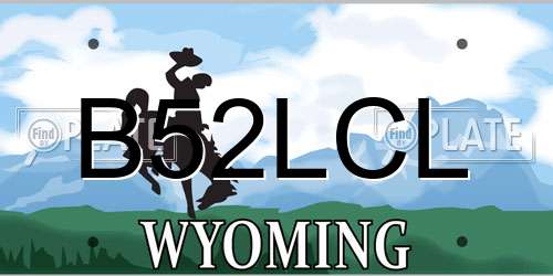 B52LCL Wyoming License Plate