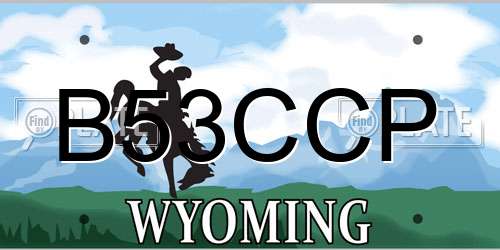 B53CCP Wyoming License Plate