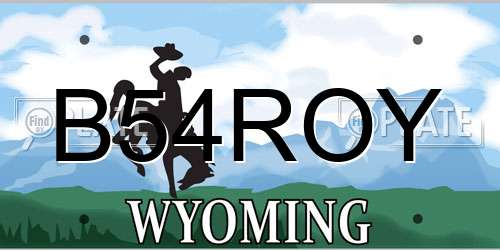 B54ROY Wyoming License Plate
