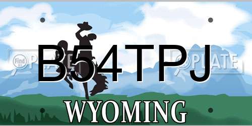 B54TPJ Wyoming License Plate