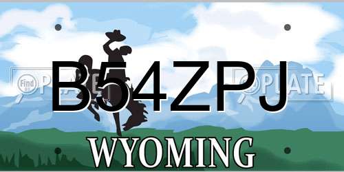 B54ZPJ Wyoming License Plate