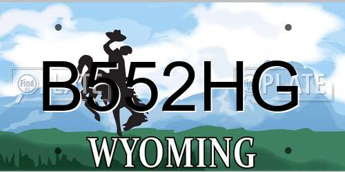 B552HG Wyoming License Plate