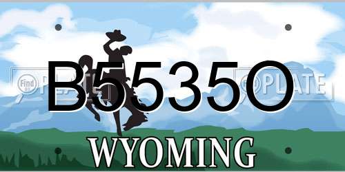 B5535O Wyoming License Plate