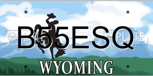 B55ESQ Wyoming License Plate