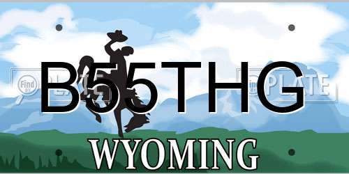 B55THG Wyoming License Plate