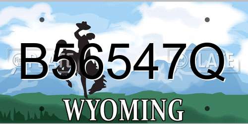 B56547Q Wyoming License Plate