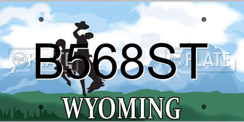 B568ST Wyoming License Plate