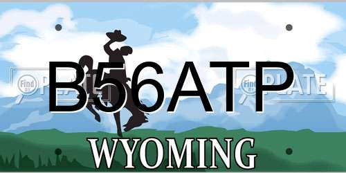 B56ATP Wyoming License Plate