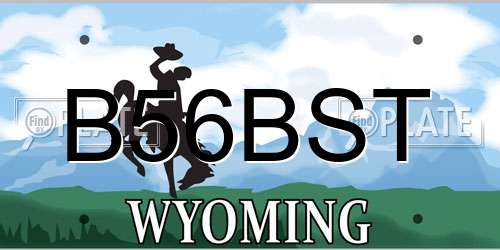 B56BST Wyoming License Plate