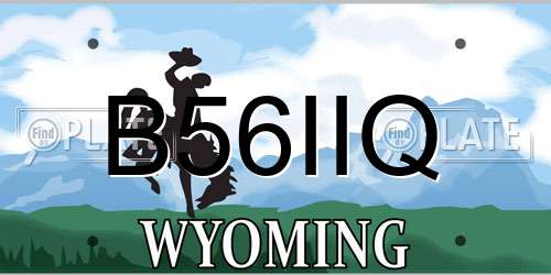 B56IIQ Wyoming License Plate
