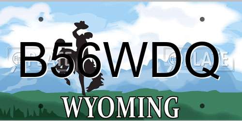 B56WDQ Wyoming License Plate