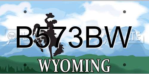 B573BW Wyoming License Plate