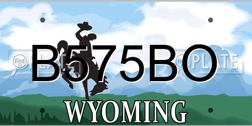 B575BO Wyoming License Plate