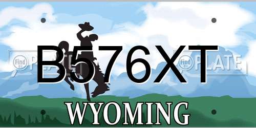 B576XT Wyoming License Plate