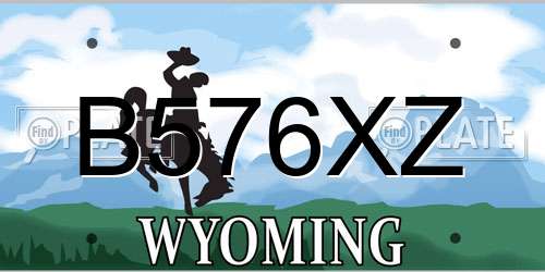 B576XZ Wyoming License Plate