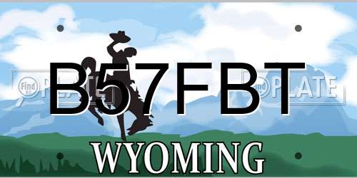 B57FBT Wyoming License Plate