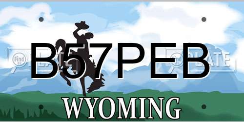 B57PEB Wyoming License Plate