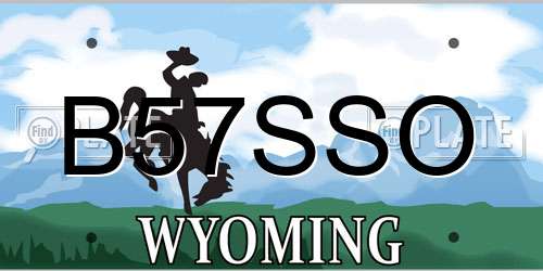 B57SSO Wyoming License Plate