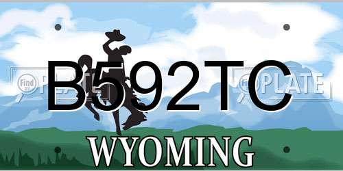 B592TC Wyoming License Plate
