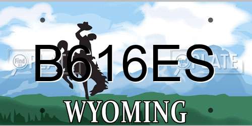 B616ES Wyoming License Plate