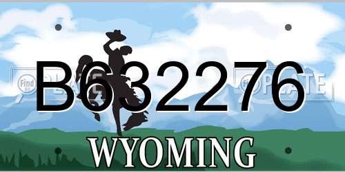 B632276 Wyoming License Plate