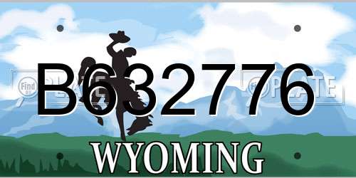 B632776 Wyoming License Plate