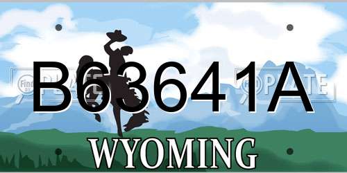 B63641A Wyoming License Plate