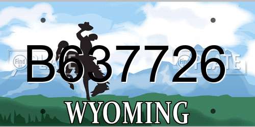 B637726 Wyoming License Plate